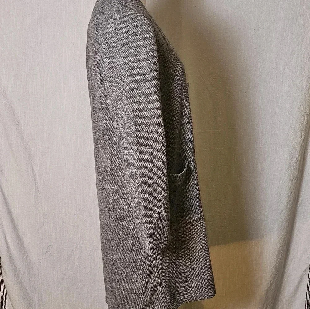 Arnaldo Bassini Longline Grey Cardigan,Classic SZ 90(S/M) Pockets